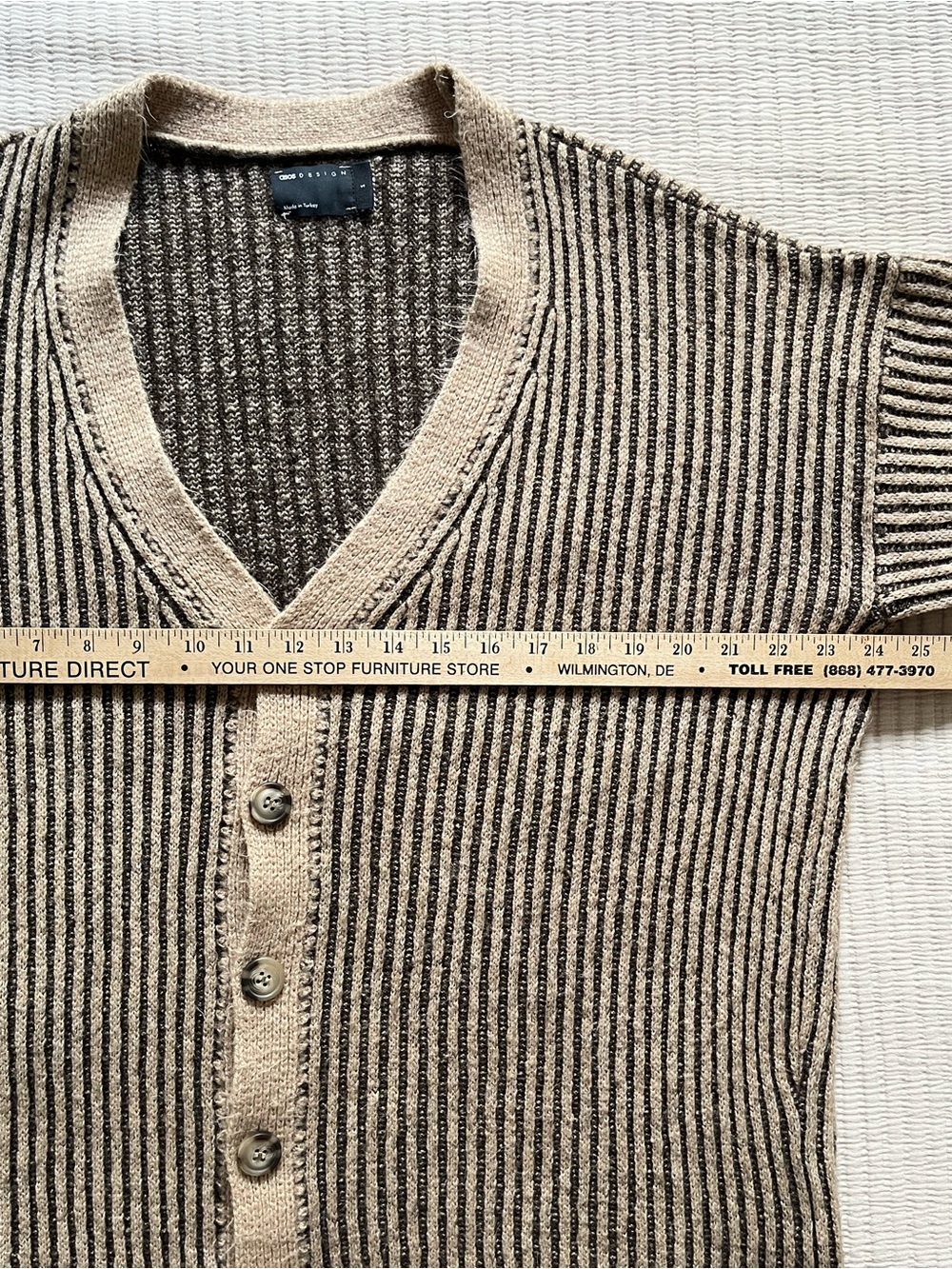 ASOS Striped V-Neck Button Cardigan - Picture 8 of 8